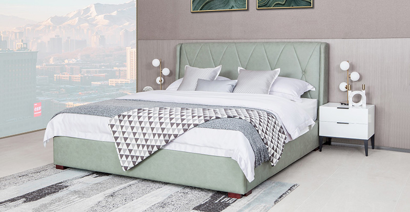 Moderná minimalistická technológia spálne Látková posteľ Pull Point Double Bed A20003